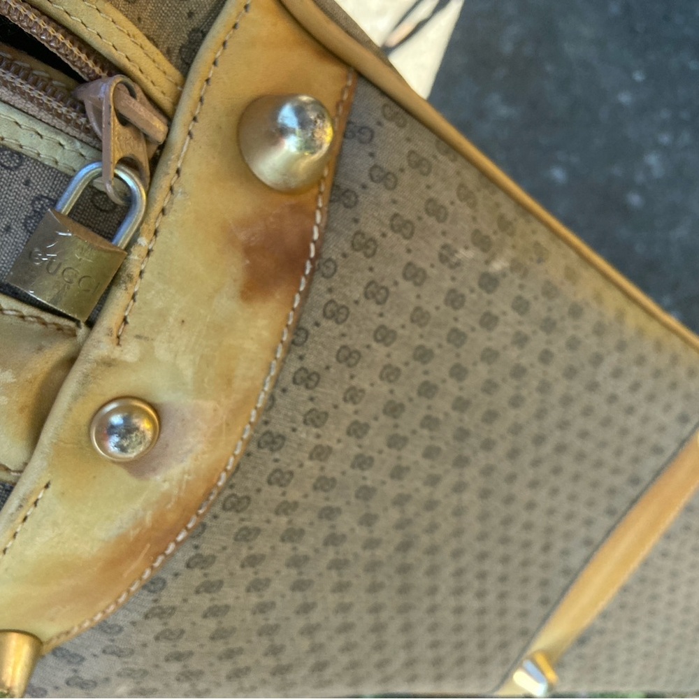 Vintage GUCCI Brown and Cream Luggage USED CONDITION CHECK PIC BEFORE PURCHASING - Picture 7 of 13